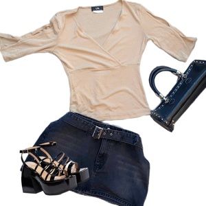 Fitted shimmer cut blouse